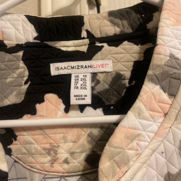 Isaac Mizrahi Live! Watercolor Floral Print Knit Jacket - size 1X - Picture 4 of 11